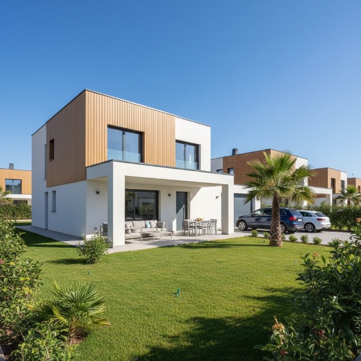 Maison familiale neuve avec jardin sur la côte de Tarragone